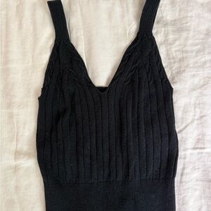 Wilfred Black Ribbed Knit Top
